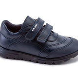 Zapato colegial doble velcro azul