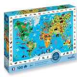 Puzzle 100 Piezas Planisferio Animales