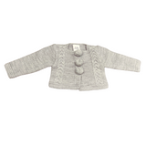 Chaqueta larga con Pompones Gris