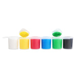 Pintura acrílica para tela en bote, 6 colores.