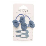 Pack 2 coleteros lazos vichy azul con 2 clips