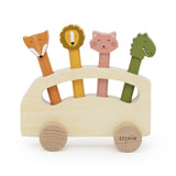 Autobús de Madera con Animales Pop-Up