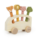 Autobús de Madera con Animales Pop-Up