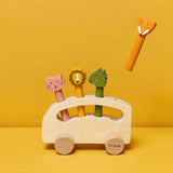 Autobús de Madera con Animales Pop-Up