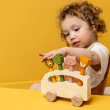 Autobús de Madera con Animales Pop-Up