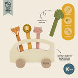 Autobús de Madera con Animales Pop-Up
