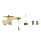 Helicóptero con Animales de Madera