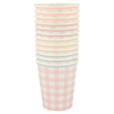 Vasos Cuadros Vichy Pastel