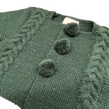 Chaqueta larga con Pompones Verde Botella