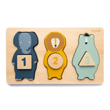 Puzzle de madera animales y números
