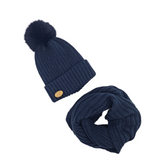 Conjunto Gorro y Cuello Azul