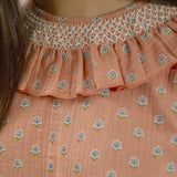 Camisa Engomada Gasa Florecita Geométrica