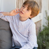 Camisa Niño Rayas Azul Cielo