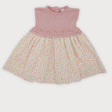 Vestido Punto y Liberty Rosa