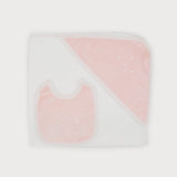 Conjunto Capa de baño y Babero Rosa