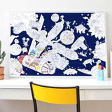 Poster XL space station para colorear+pegatinas