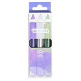 Set de 3 LápicesBrillo Violeta-Plata-Verde con Purpurina