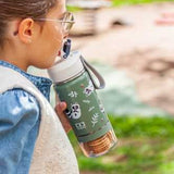 Botella Termo Mapache con Recipiente para Snacks