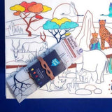 Mantel Silicona para Colorear Sabana Africana