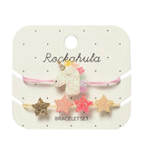 Set Pulseras Unicornio Arcoíris Glittery