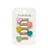 Set mini clips Corazones Scallop Heart