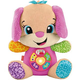 Peluche perrita Fisher-Price rosa Ríe y aprende con luces y sonidos.