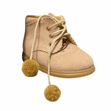 Bota Cordón Serraje Beige