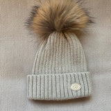 Gorro Punto Canalé Beige
