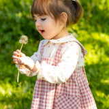 Camisa niña Flor Rosa bordada