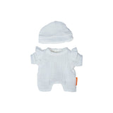 Pijama blanco con gorro para muñeco 21cm