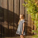 Vestido Bordados Vichy Negro