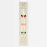 Set de 2 Velas con Lazo en Relieve Pintado a Mano