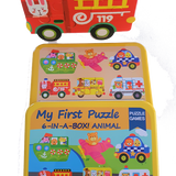 Puzzles 6 en 1: Animales Conductores