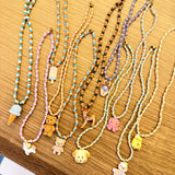 Collar Cuentas de Colores con Colgante