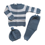 Conjunto Jersey Rayado Azul Cielo