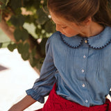 Camisa Denim Niña Manga Larga