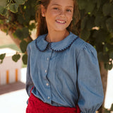Camisa Denim Niña Manga Larga