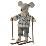 Ratón de invierno con juego de esquí, Papá