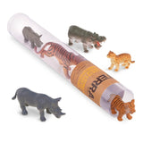 Tubo 6 animales salvajes (adultos & crías)
