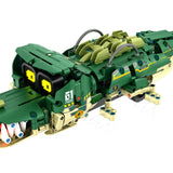Robot verde con paneles 3 en 1