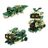 Robot verde con paneles 3 en 1