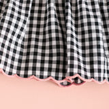 Vestido Bordados Vichy Negro