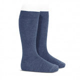 Calcetines Altos Básicos Punto Liso Tejano