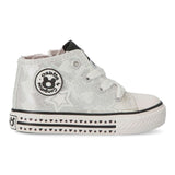 Bota Sneakers Metalizado Estrellas Silver