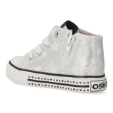 Bota Sneakers Metalizado Estrellas Silver