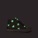 Zapatillas altas Brillo en la Oscuridad Rosas