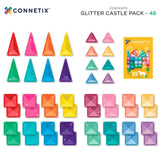 Construcción Connetix Glitter Castle Pack 48 piezas