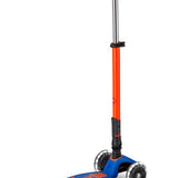 Patinete Maxi Deluxe Plegable Neon Led Azul-Naranja