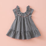 Vestido Bordados Vichy Negro