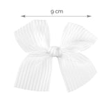 Pinza con Lazo Organza con sutiles Rayas Blanco